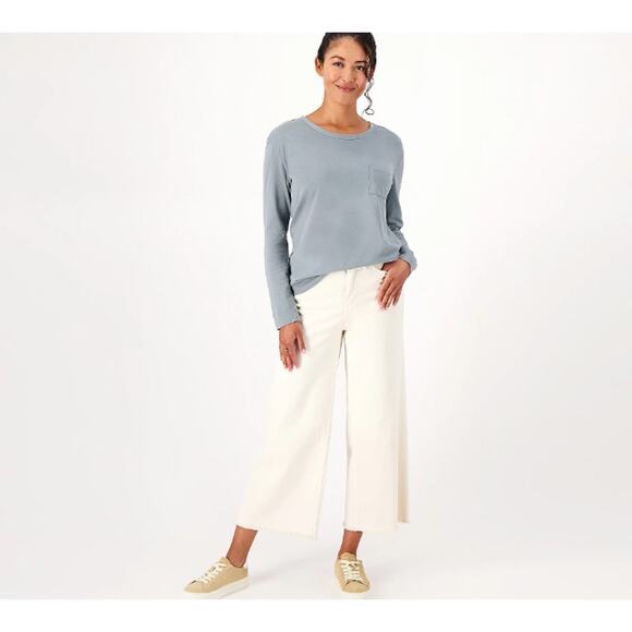 A522292 KOOLABURRA by UGG Essentials Cotton Long Sleeve Tee Oatmeal Heather XS - Picture 5 of 6